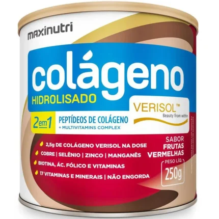 Colágeno Hidrolisado 2 em 1 Verisol - 250G - Frutas Vermelhas - Maxinutri